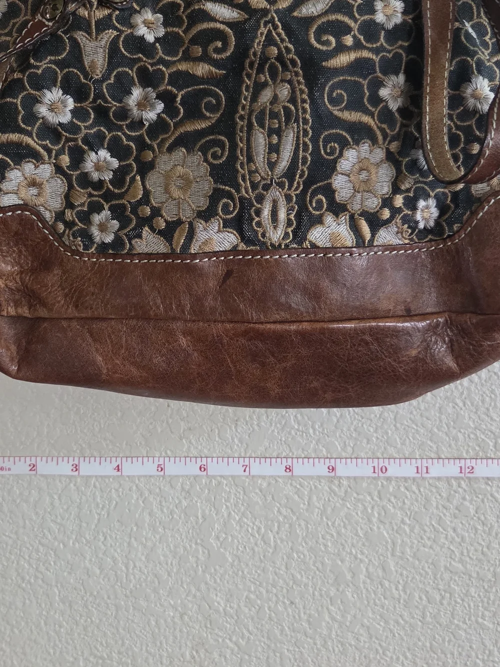 Patricia Nash Tapestry Floral Embroidered Satchel - Black and Brown